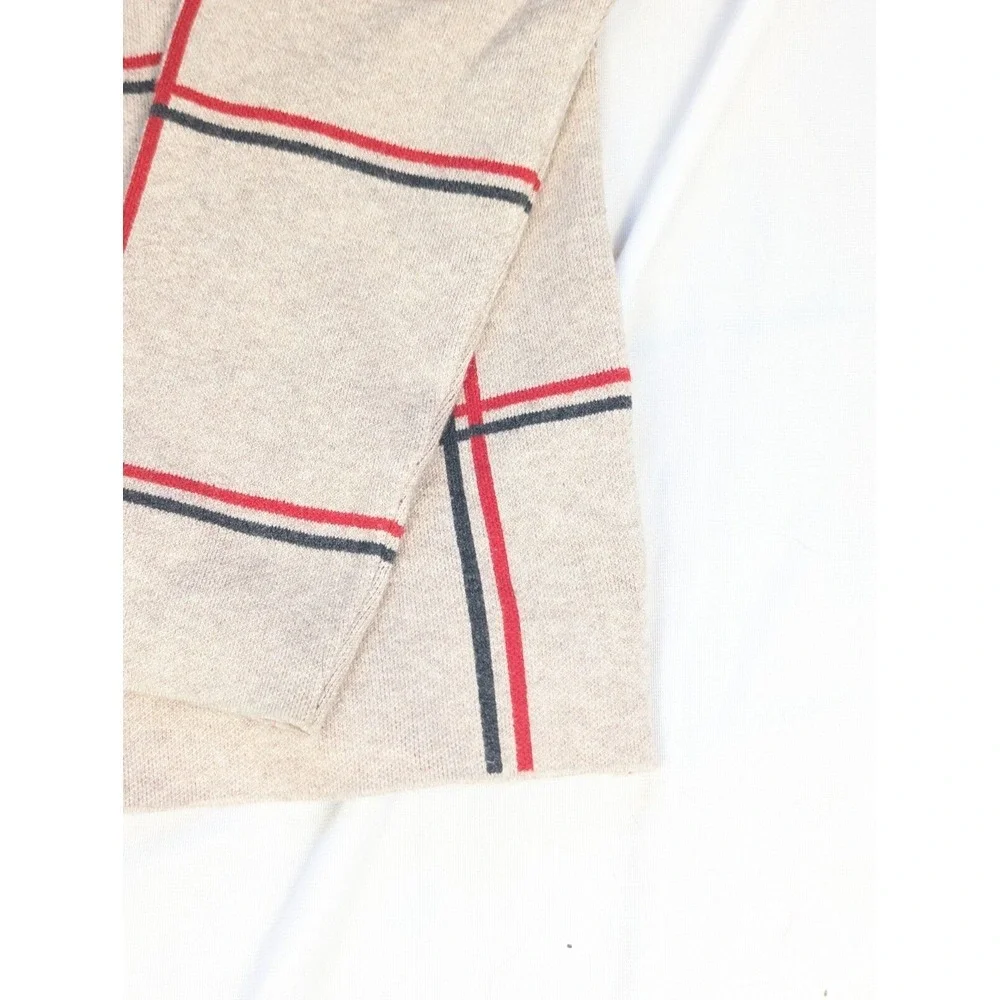 Tahari Brown Plaid Turtleneck Sweater XL Long‎ Sleeve Pullover - Picture 4 of 10